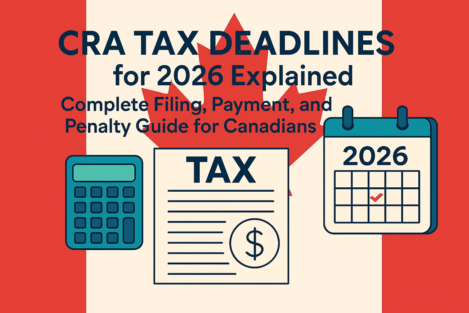 CRA Tax Deadlines for 2026 Explained: Complete Filing, Payment, and Penalty Guide for Canadians