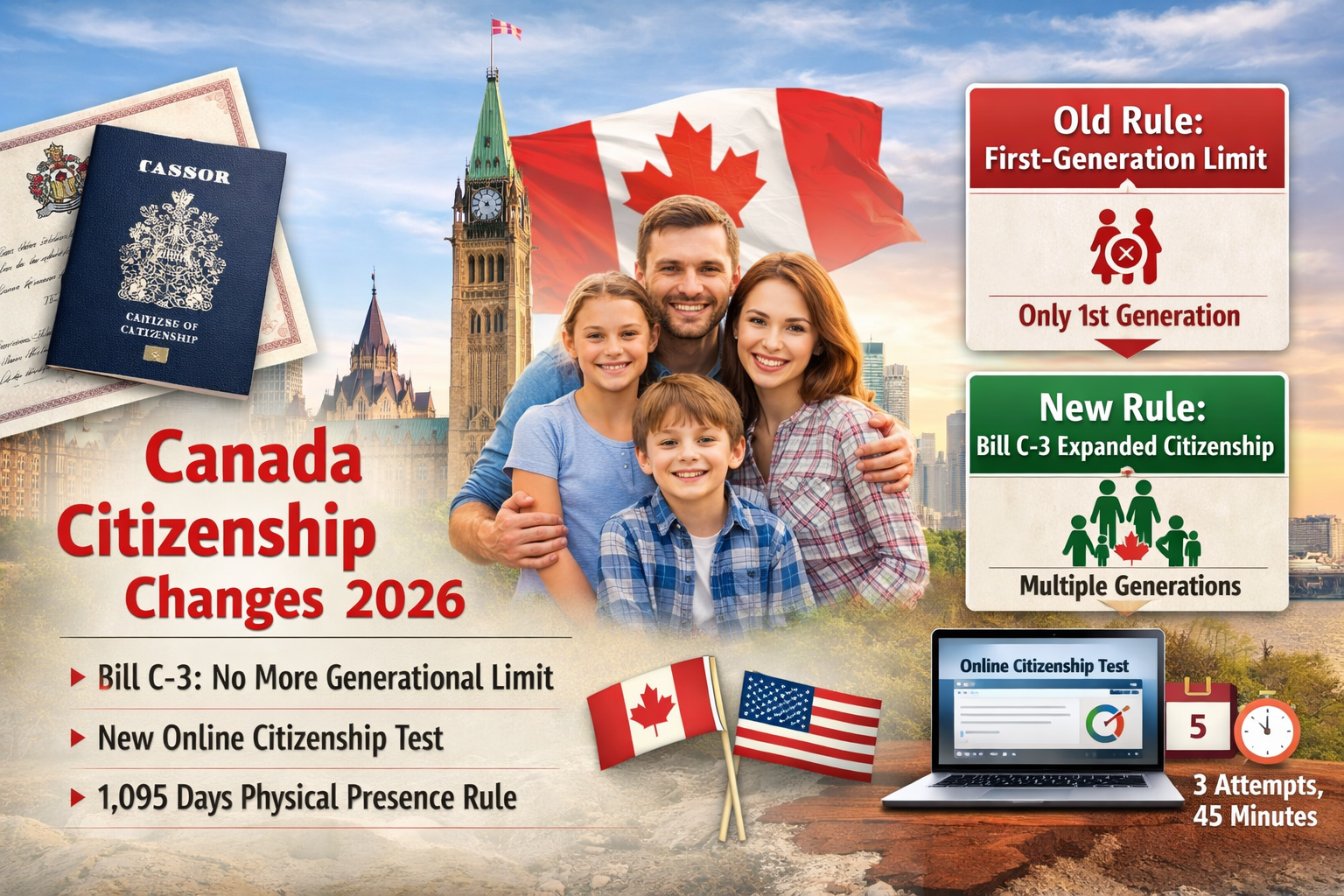 Canada Citizenship Rules Updated for 2026: Complete Guide to Bill C-3, Online Test Changes, and Eligibility