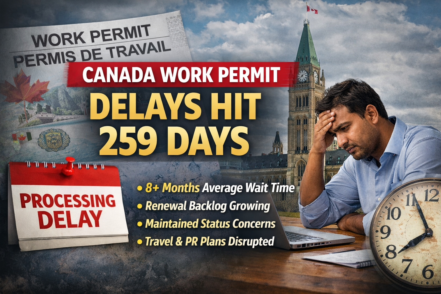 Canada Work Permit Processing Time Hits 8+ Months in 2026: What Applicants Must Know