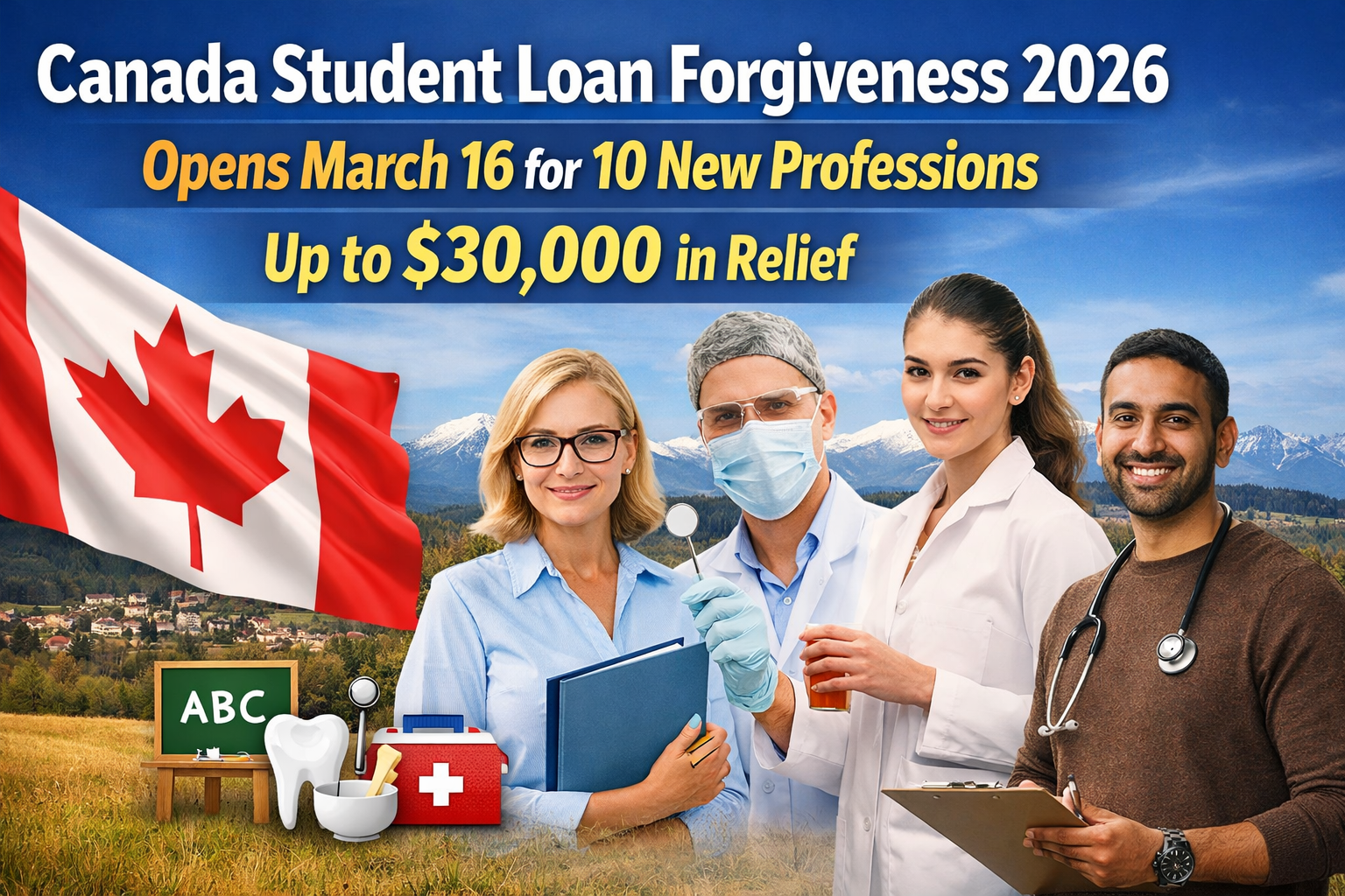 Canada Student Loan Forgiveness 2026 Opens March 16 for 10 New Professions With Up to $30,000 Relief