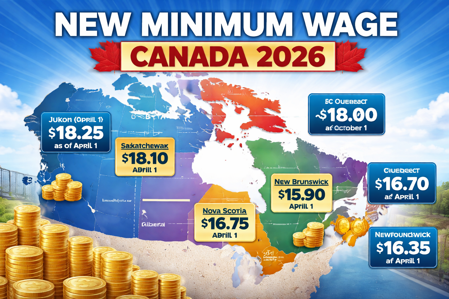 Canada Minimum Wage Increase 2026: New Pay Rates Across Provinces Starting April
