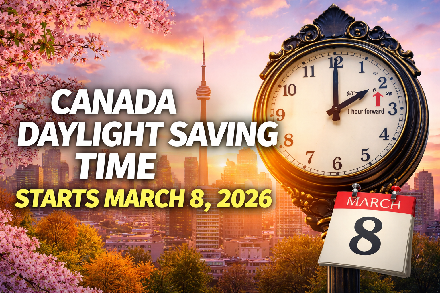 Canada Moves Clocks Forward on March 8, 2026: What the Daylight Saving Time Change Means